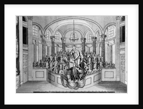 Mr. Garrick delivering his Ode at Drury Lane Theatre, on dedicating a building and erecting a statue to Shakespeare, 1769 by John Lodge