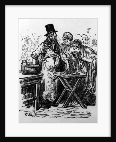 An Oyster Vendor by Gustave (after) Dore