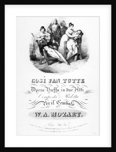 Sheet music for 'Cosi Fan Tutte' by Mozart by French School