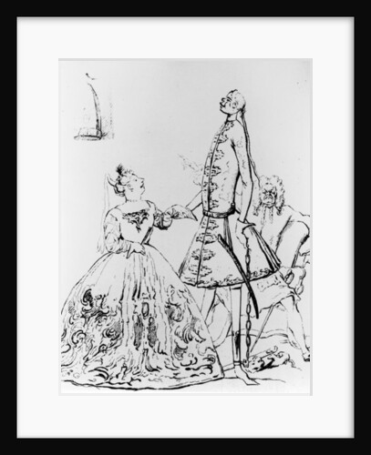 Thou Tuneful Scarecrow and Thou Warbling Bird, caricature of Farinelli, Cuzzoni and Heidegger by Joseph Goupy