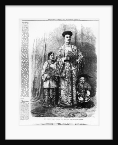 The Chinese Giant, Chang, with his wife and attendant dwarf, published in 'The Illustrated London News', September 30 1865 by English School