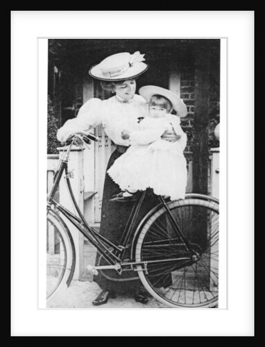 Mother and Child on a Bicycle, c.1890s by English Photographer