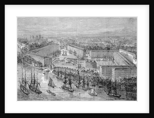St. Katherine's Docks, London, published in 'The Illustrated London News', 1871 by English School