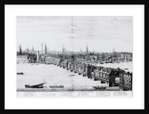 West Front of London Bridge, 1749 by Nathaniel and Samuel Buck