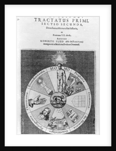 Construction of the cosmos, from Robert Fludd's 'Utriusque Cosmi Historia', 1619 by English School