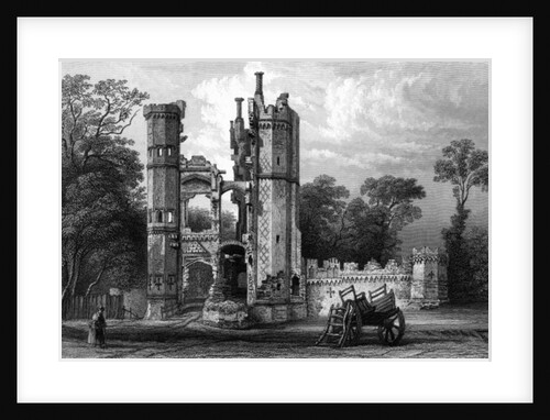 Remains of Nether Hall, near Harlow, Essex by William Henry Bartlett