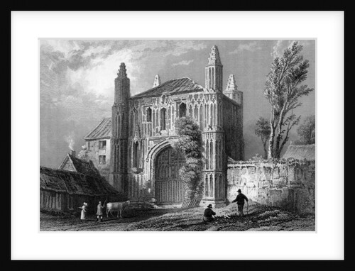 Gateway of St. John's Abbey, Colchester, Essex, 1832 by William Henry Bartlett