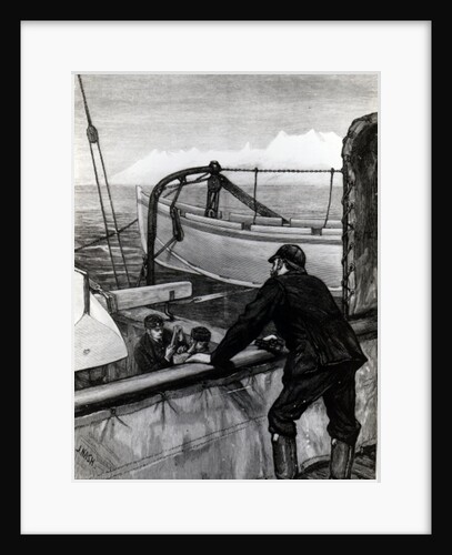 The Arctic Expedition - The 'Alert' near Holsteinborg, Greenland: Sternpost Cutter of Iceboat on Skids. by Edward Lawton Moss