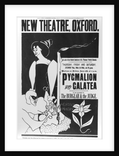 Poster for a production of 'Pygmalion and Galatea' at the New Theatre, Oxford, June 7-9 1894 by James Hearn