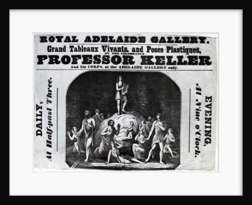 Handbill advertising 'Professor Keller's Grand Tableaux Vivants', c.1846 by English School