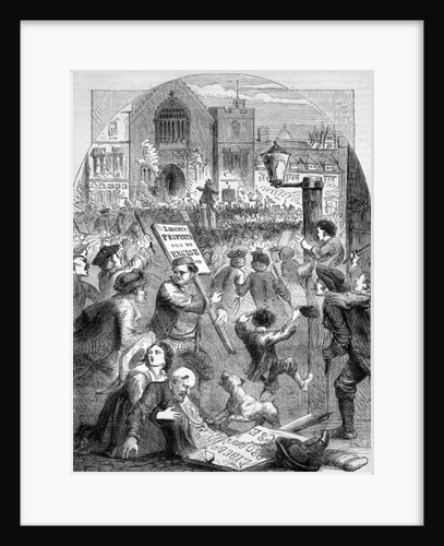 Riotous Assembly outside the Parliament House on the introduction of the Excise Scheme by English School