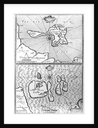 Maps of Holy Island and Farne Island, Northumberland by John Speed