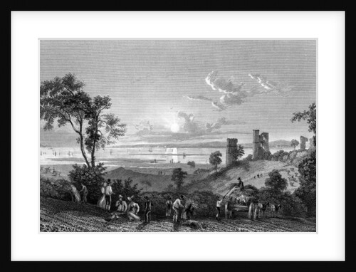 Hadleigh Castle, Essex, looking towards Sheerness, engraved by William Watkins, 1835 by William Henry (after) Bartlett