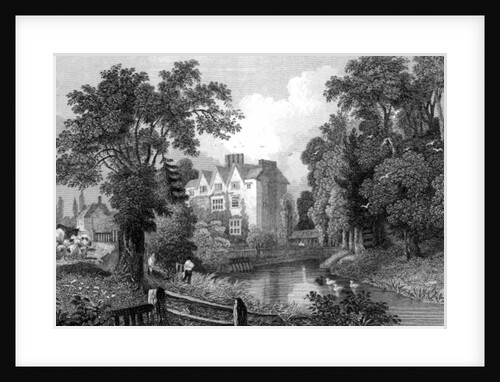 The Moat of Ongar Castle and Castle House, Essex, engraved by Henry Wallis, 1832 by William Henry (after) Bartlett