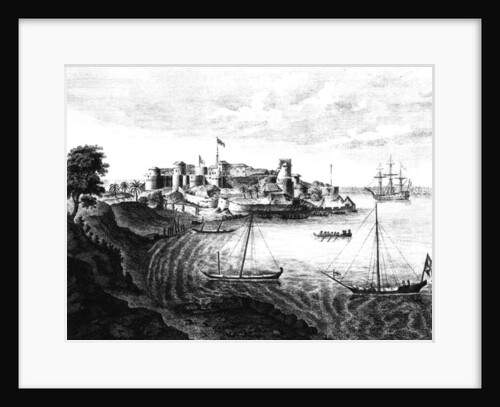 South East view of Geriah Fort, the Landing Place and Entrance from' A Voyage to India' by Edward Ives, version published in 1773 by (after) English School