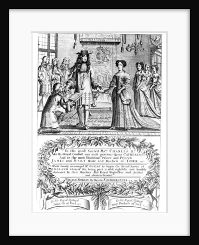 John Ogilby presenting his subscription list for 'Britannia' to the King and Queen by English School