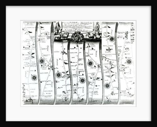 The road from London to Wells and Bury St. Edmunds, from Ogilby's 'Britannia', 1675 by John Ogilby