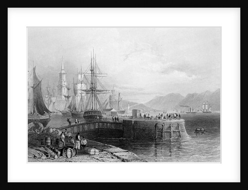 Port Glasgow, engraved by J.W. Appleton, 1841 by William Henry (after) Bartlett
