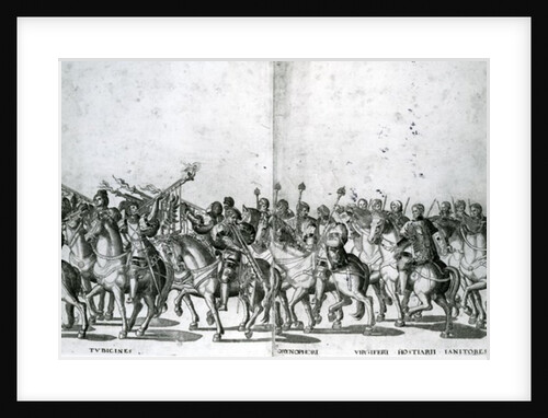 Plate 12 and 13 of the Entry of Pope Clement VII and Emperor Charles V into Bologna on 24 February 1530, published c.1530 by Nicholas Hogenberg