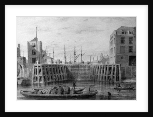 Entrance to the Limehouse Dock, 1850 by Thomas Hosmer Shepherd