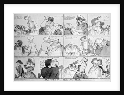 Sketches in a Shaving Shop, 1794 by Richard Newton