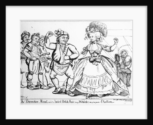 The Devonshire Minuet, danced to Ancient British Music through Westminster during the Election, print made by William Paulet Carey, 1784 by English School