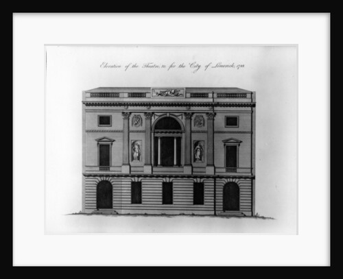 Elevation of the Theatre, &c. for the City of Limerick, 1788 by Irish School