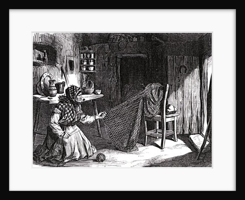 Sketches from Ireland : Woman making nets in the Claddagh, Galway by English School