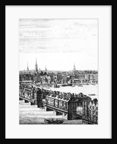 View of Old London Bridge by English School
