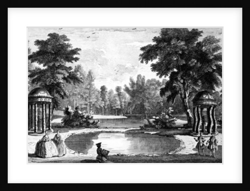 A View of the Grotto and two shell temples, Stowe House Gardens by Jean Baptiste Claude Chatelain