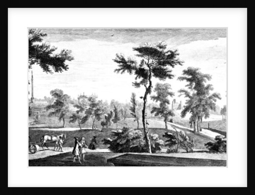 A View from the Grecian Temple to Lord Cobham's Pillar, Stowe House Gardens by Jean Baptiste Claude Chatelain