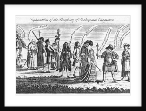 Continuation of the Procession of Shakespeare's characters during the Jubilee celebrations, 1769 by English School