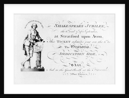 A ticket for the Shakespeare Jubilee celebrations by English School
