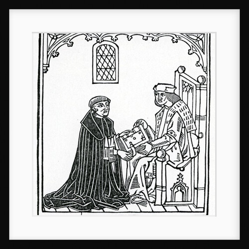 Alexander Barclay presenting his book to his patron Thomas Cornish by English School