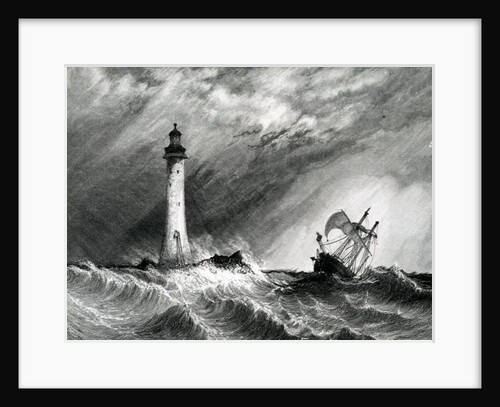 Eddystone Lighthouse, print made by W.B. Cooke, 1836 by William Clarkson (after) Stanfield
