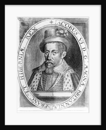 James VI of Scotland, print published by H. Jacopsen, 1618 by John de (after) Critz