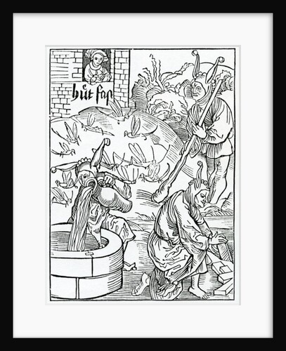 Of hym that is jelous ouer his wyfe and watcheth hir wayes without cause, or euydent tokyn of hir myslyuynge by (after) German School