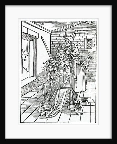 Of great stryuers in the lawe for thynges of nought by (after) German School