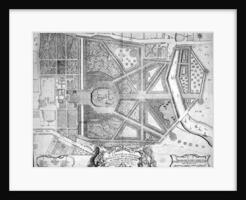 A Map of the Royal Palace and Gardens of Kensington, London, 1736 by John Rocque
