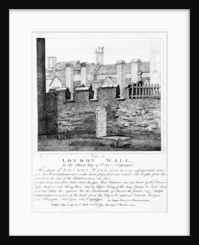 Part of London Wall, In the Church Yard of St. Giles, Cripplegate, published 1792 by English School