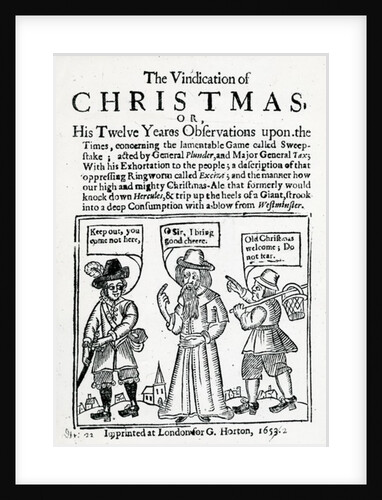 The Vindication of Christmas, 1653 by English School