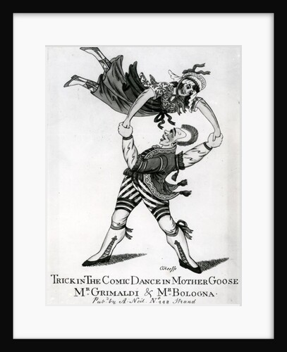 Trick in the Comic Dance in Mother Goose - Mr Grimaldi & Mr Bologna, print made by O'Keeffe, c.1805 by (after) English School