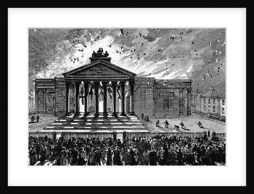 Burning of the Court-House at Cork, c.1891 by English School