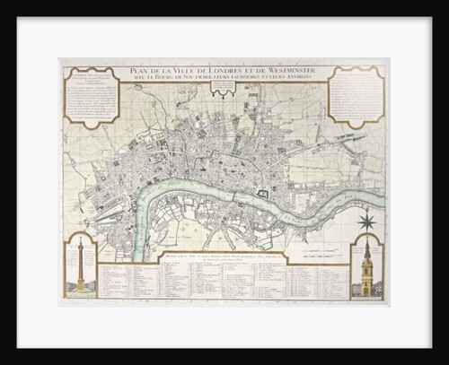 Plan of the Towns of London and Westminster, 1727 by Guillaume Danet