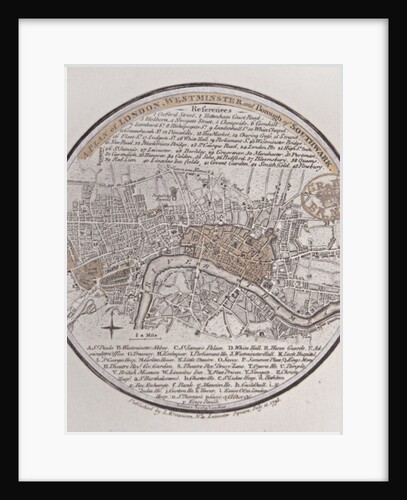 A Plan of London, Westminster and Borough of Southwark, 1793 by English School