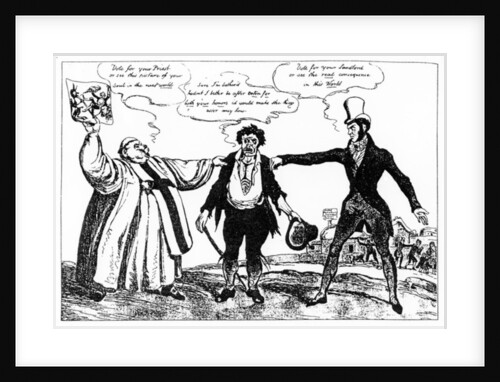 Cartoon of the Campaign for the County Clare By-Election, 1828 by Irish School