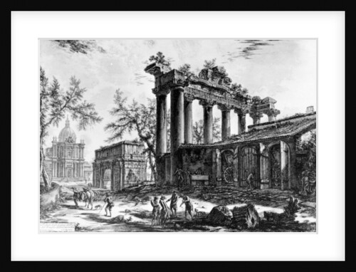 View of the Temple of Concord with the Arch of Septimius Severus and the Church of Santa Martina by Giovanni Battista Piranesi