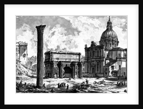 View of the Arch of Septimius Severus and the Church of Santi Luca e Martina by Giovanni Battista Piranesi