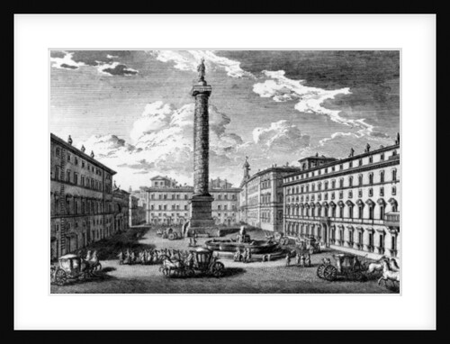 View of Piazza Colonna, Rome, 1752 by Giuseppe Vasi