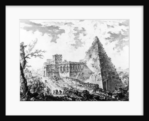 View of the Pyramid of Caius Cestius by Giovanni Battista Piranesi